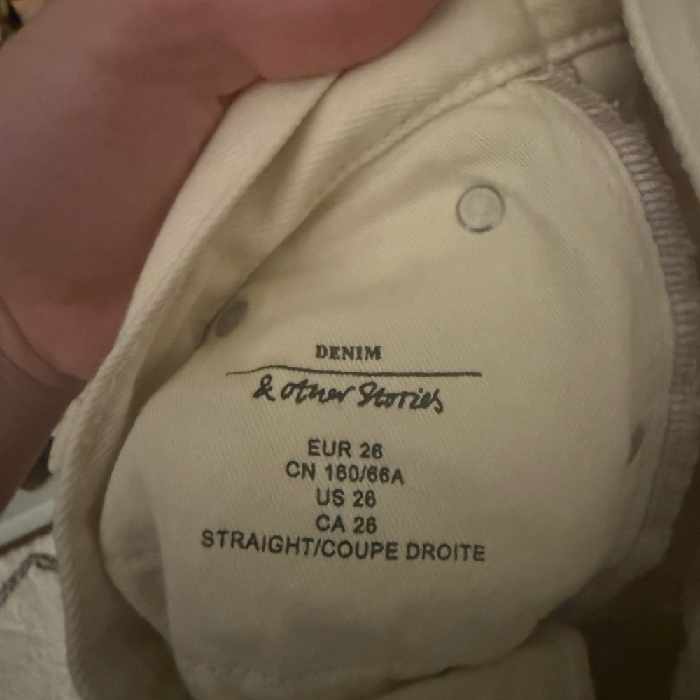 & Other Stories Off-White Wide Leg Jeans View 5